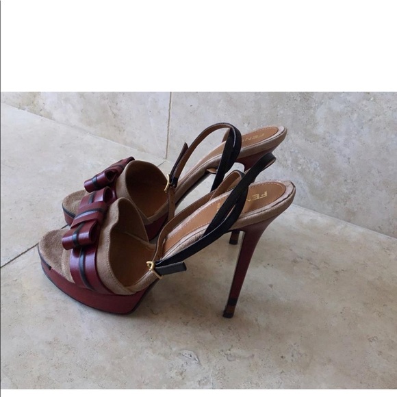 Fendi Burgundy Sandal Heels main image 0